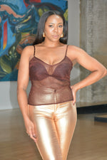 Metallic Sheer Cami Top