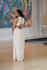 White Maxi Slit Dress